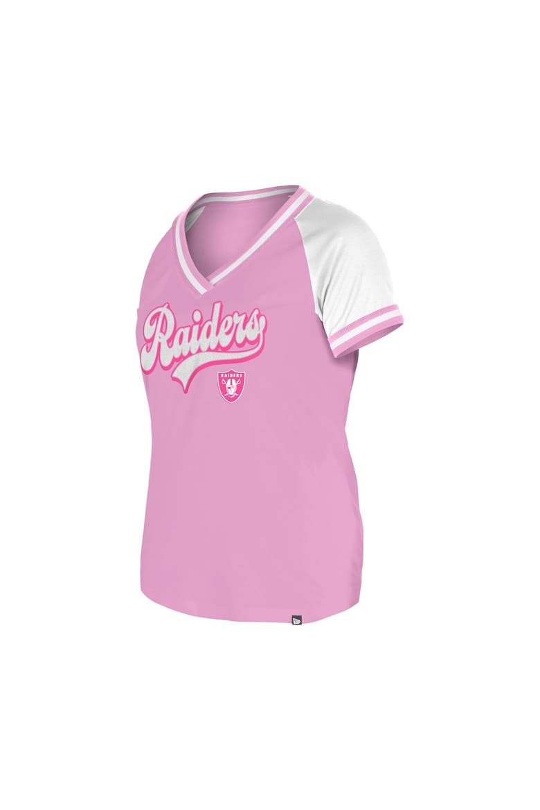 Women's New Era Pink Las Vegas Raiders Mommy & Me V-Neck T-Shirt, Alternate, color, Pink