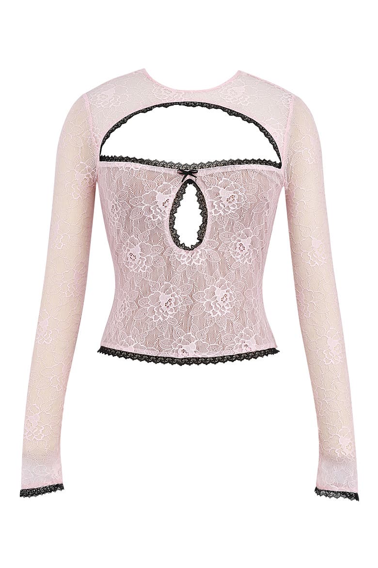 Peony Cutout Lace Crop Top, Alternate, color, PEONY