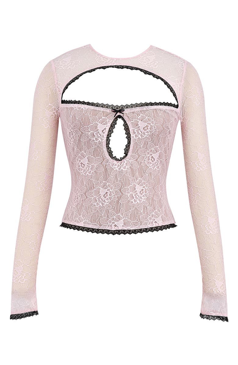 Mistress Rocks Peony Cutout Lace Crop Top, Alternate, color,