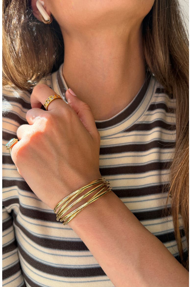Intertwined Cuff Bracelet, Alternate, color, GOLD