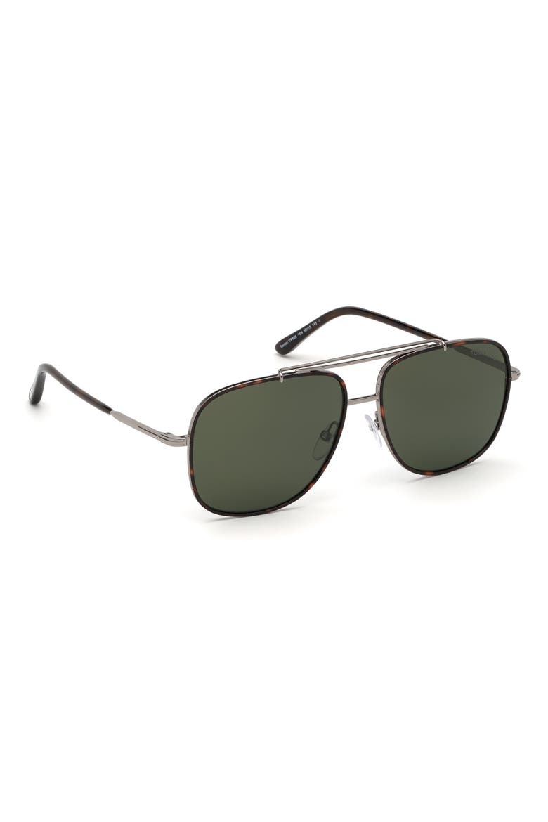 Benton 58mm Geometric Sunglasses, Alternate, color, SGUN/GRN