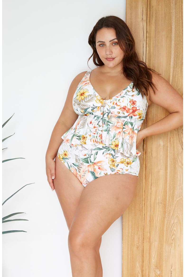 La Dolce Vita Chagall One-Piece Swimsuit, Alternate, color, WHITE