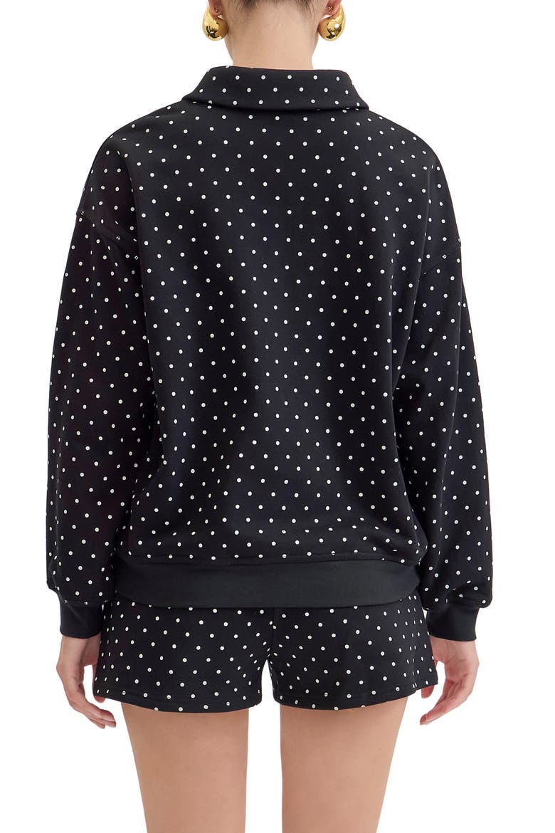 Joey Polka Dot Sweatshirt, Alternate, color, BLACK WHITE DOTS