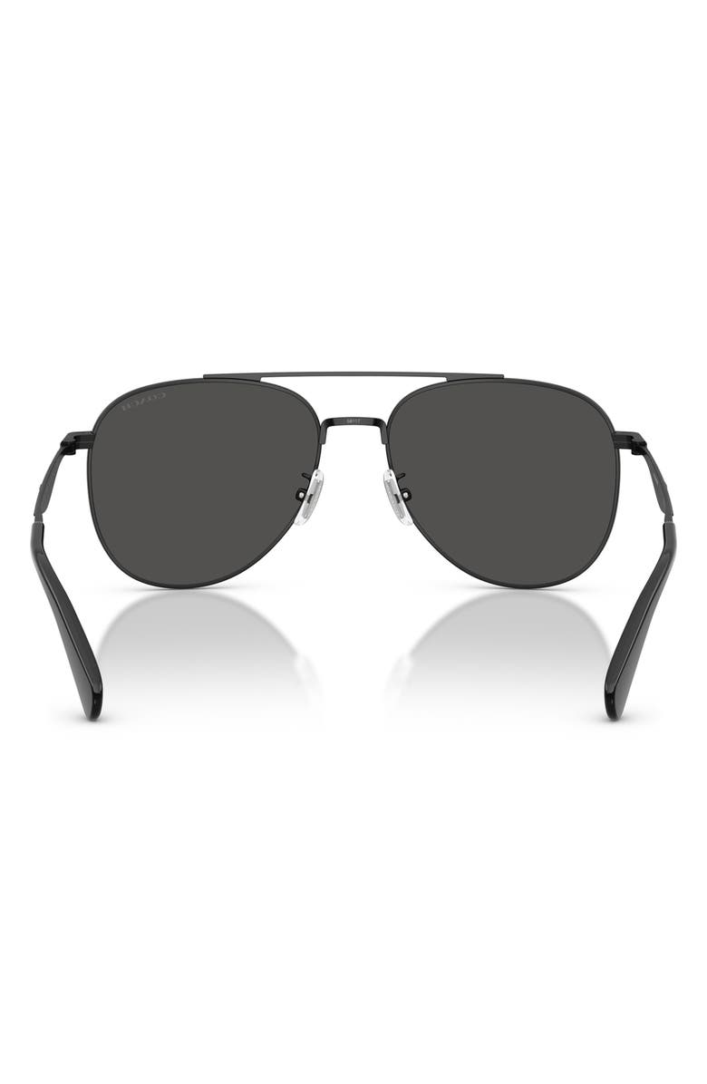 COACH 58mm Pilot Sunglasses, Alternate, color, Satin Black / Grey Solid