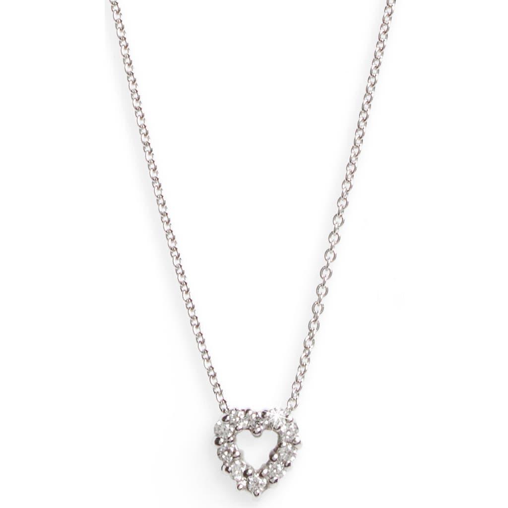 Roberto Coin 'Tiny Treasures' Diamond Heart Pendant Necklace in White  product