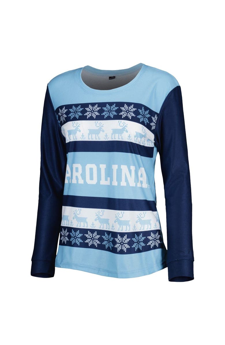 FOCO Women's FOCO Carolina Blue North Carolina Tar Heels Ugly Long Sleeve T-Shirt & Pajama Pants Sleep Set, Alternate, color, 