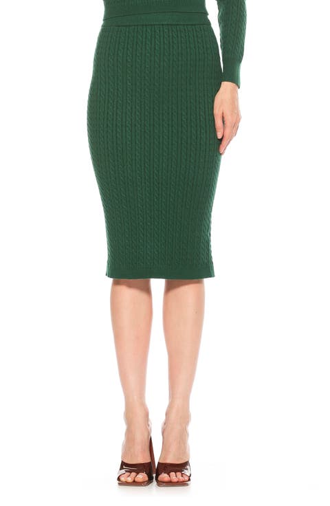 Zion Cable Knit Midi Skirt