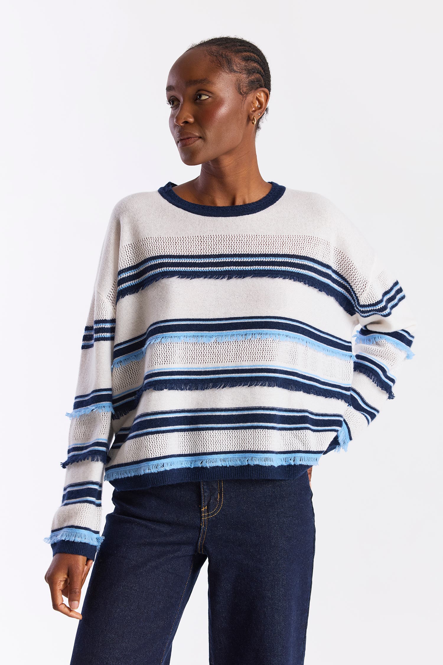 selected Organic White/Splash, Navy