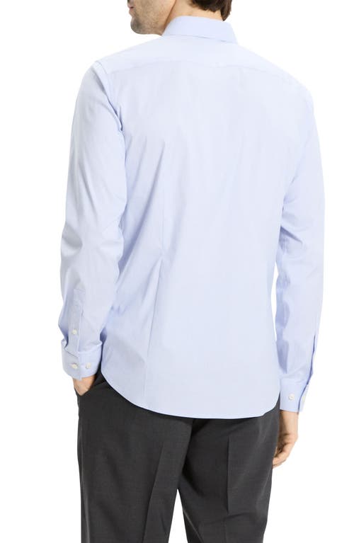 Theory Sylvain Exact Stripe Button Shirt In Blue