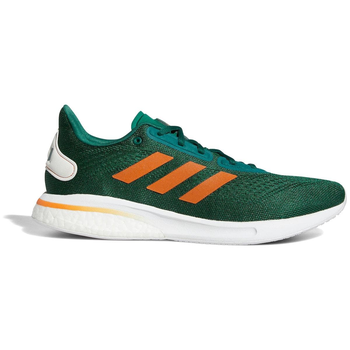 adidas Green/Orange Miami Hurricanes Supernova Shoe, Alternate, color, 