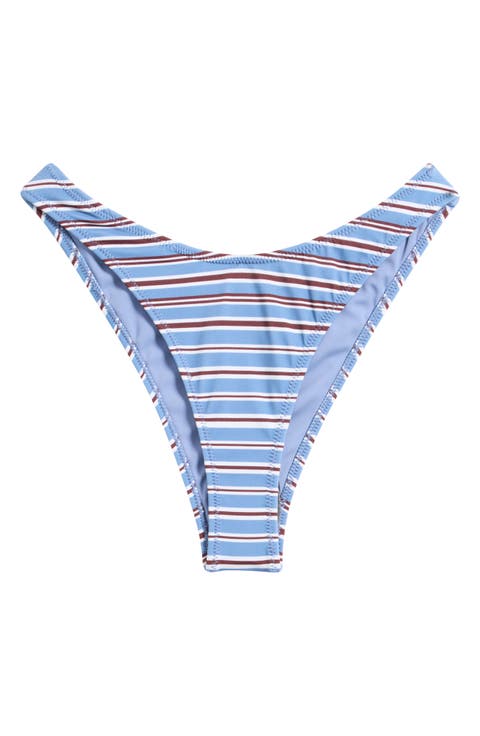 Candace Stripe High Waist Bikini Bottoms