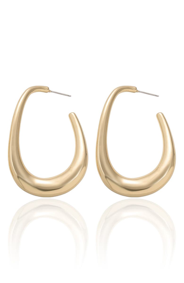 Ettika Abstract Oblong Hoop Earrings, Alternate, color, Gold