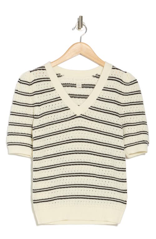 Caslon ® Pointelle Short Sleeve Cotton Blend Sweater In Gray