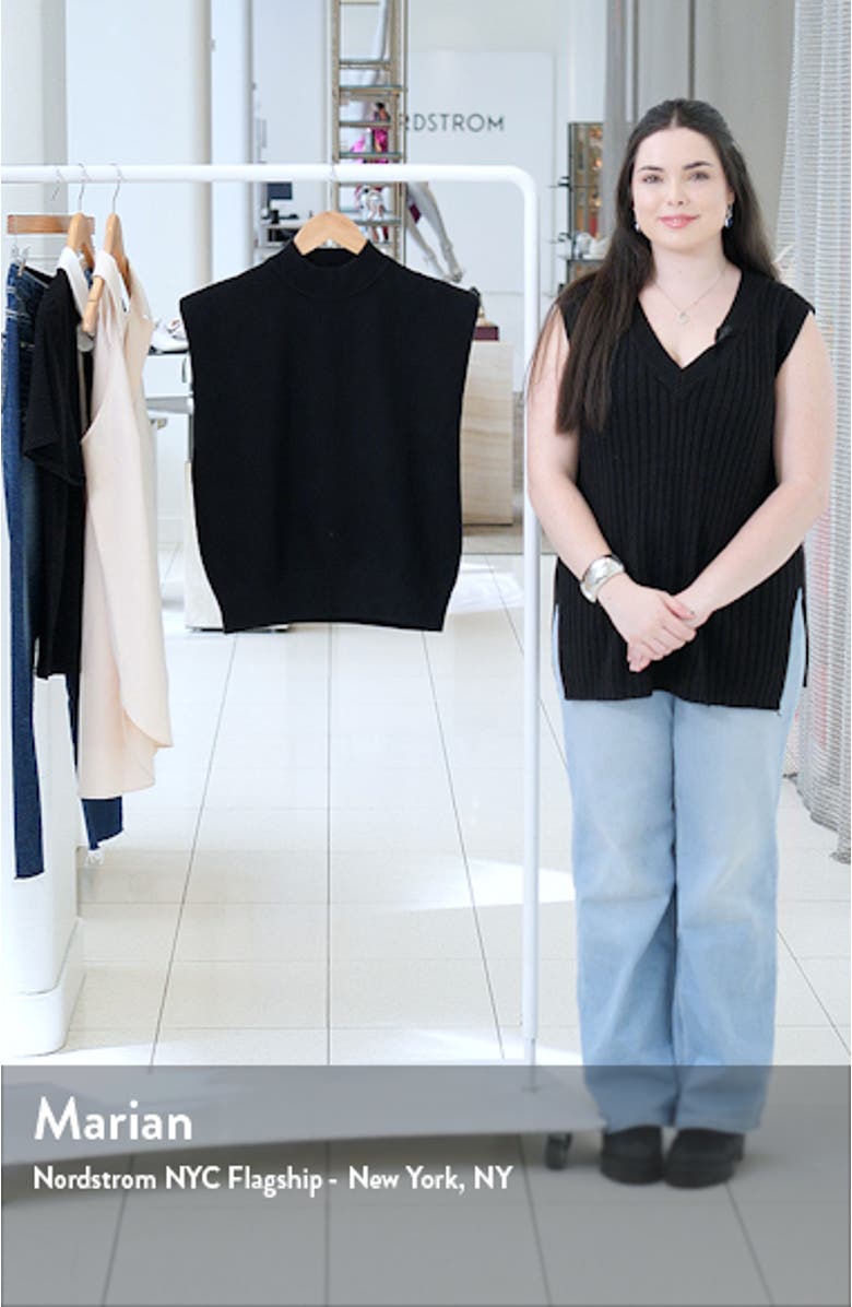 Mock Neck Sleeveless Knit Top, sales video thumbnail