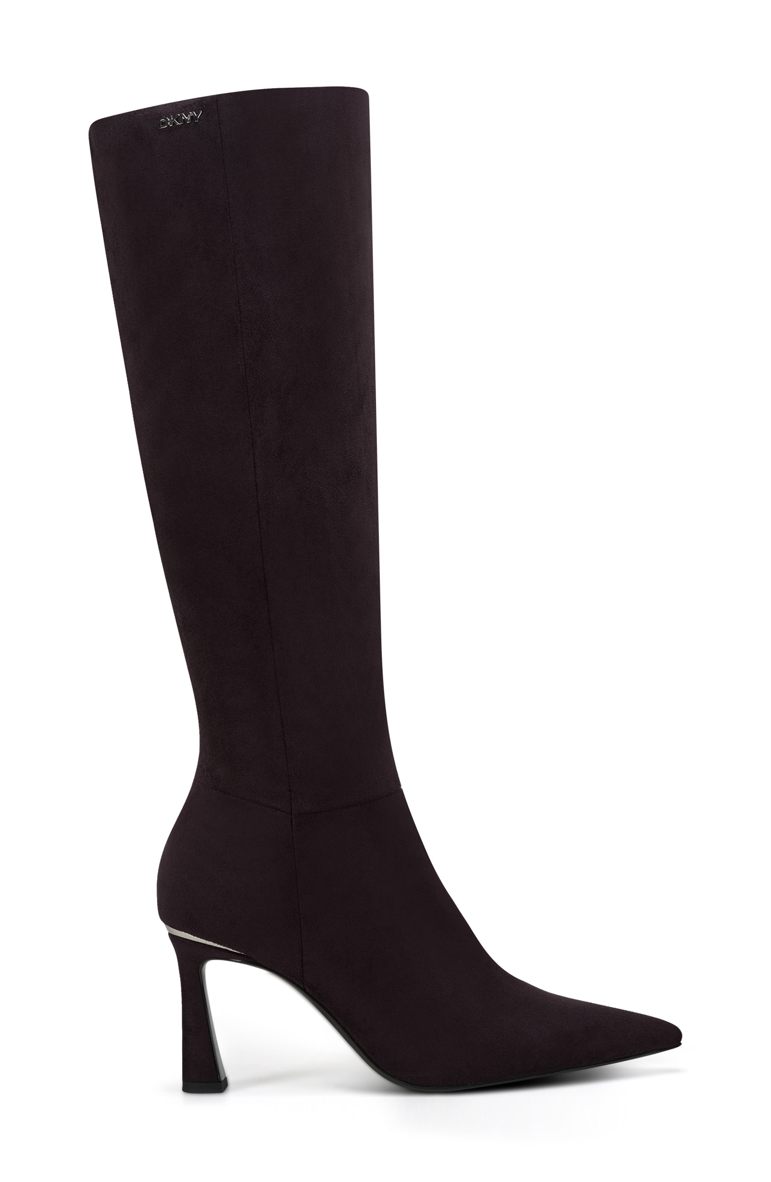 DKNY Cainon Pointed Toe Knee High Boot, Alternate, color, Brown
