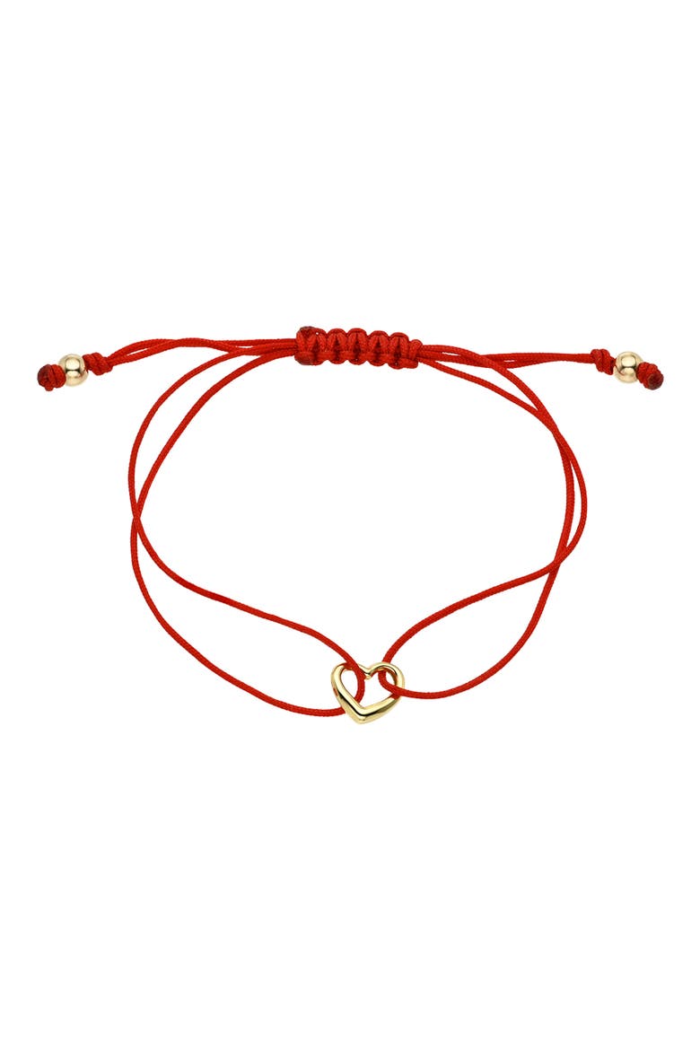 Open Heart Fortune Bracelet, Main, color, RED