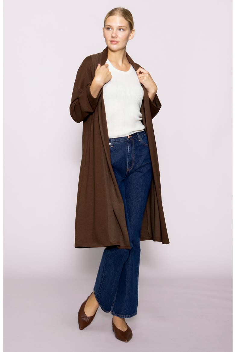 Midlength Knit Topper, Alternate, color, BROWN
