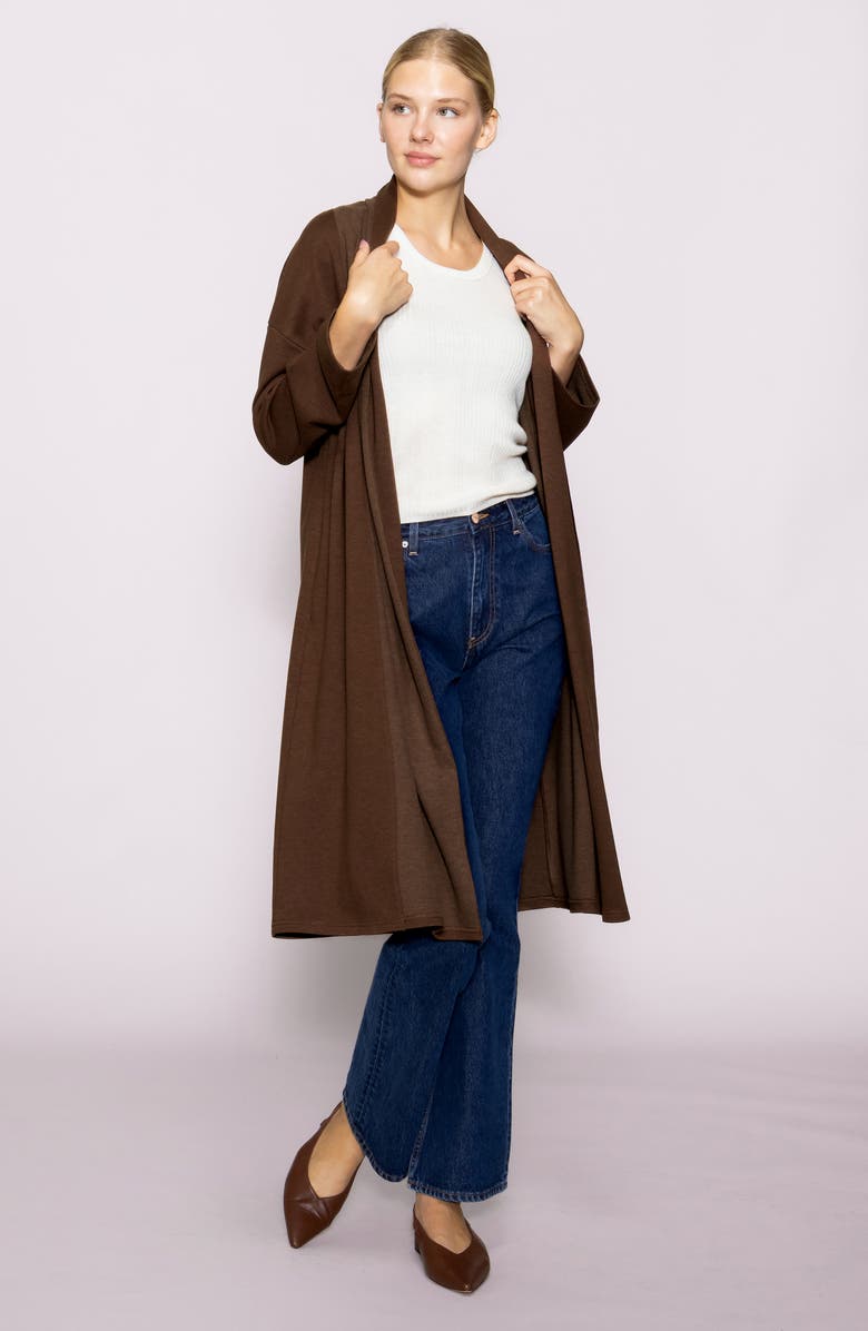 MELLODAY Midlength Knit Topper, Alternate, color, Brown