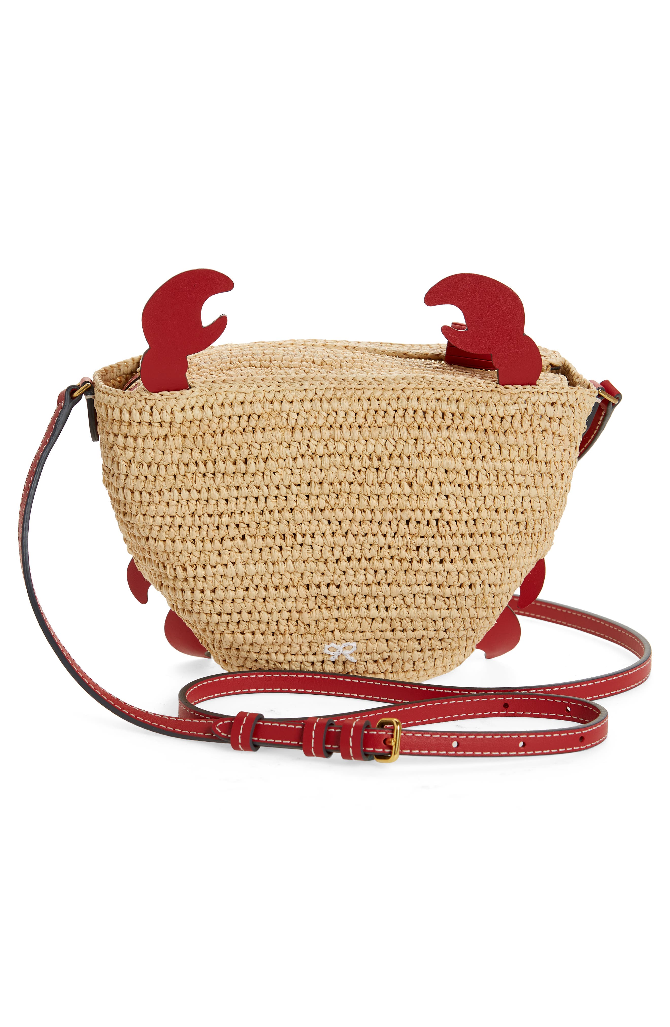 Anya Hindmarch Crab Raffia Crossbody Bag, Alternate, color, 