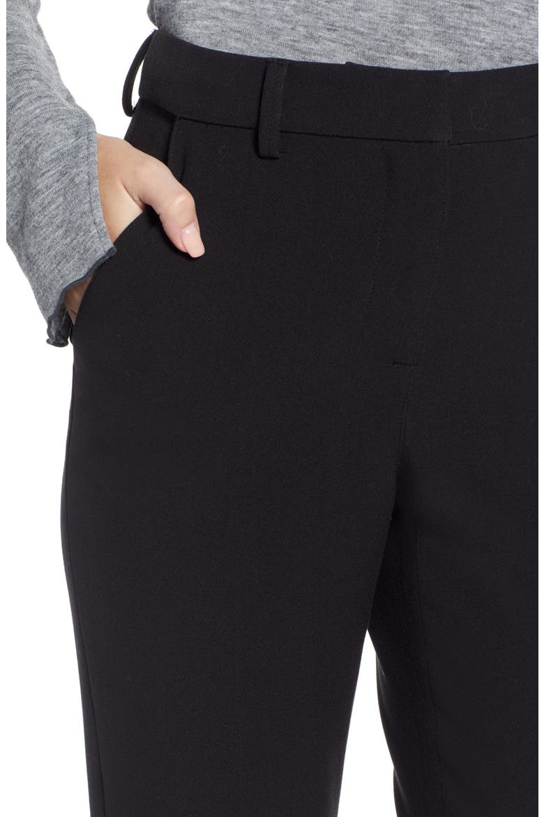 Flat Front Trousers (Nordstrom Exclusive), Alternate, color, BLACK
