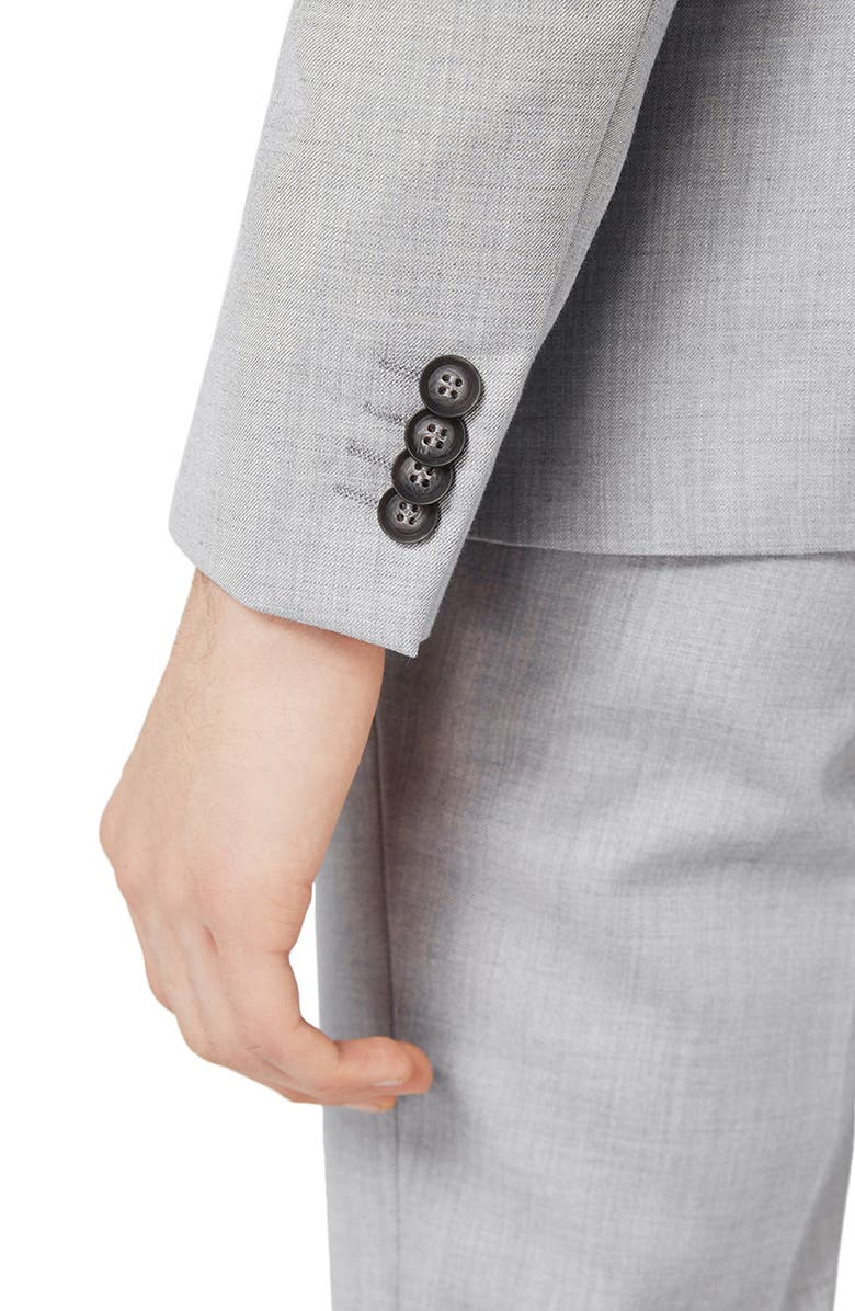 Topman Skinny Fit Crosshatch Suit Jacket, Alternate, color, 