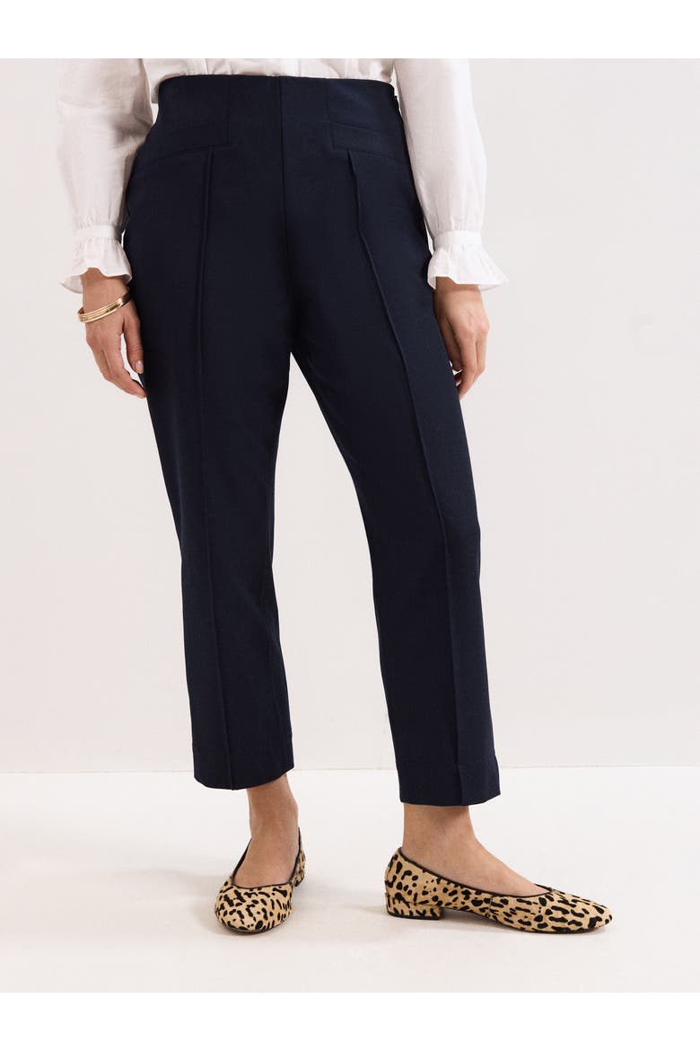 Miah High Rise Cropped Trousers, Main, color, Navy