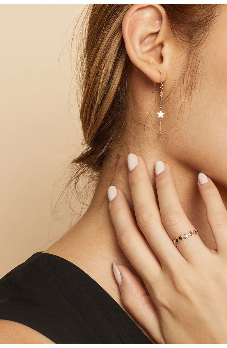 Oradina 14K Yellow Gold Starry Night Strand Earrings, Alternate, color, Yellow Gold