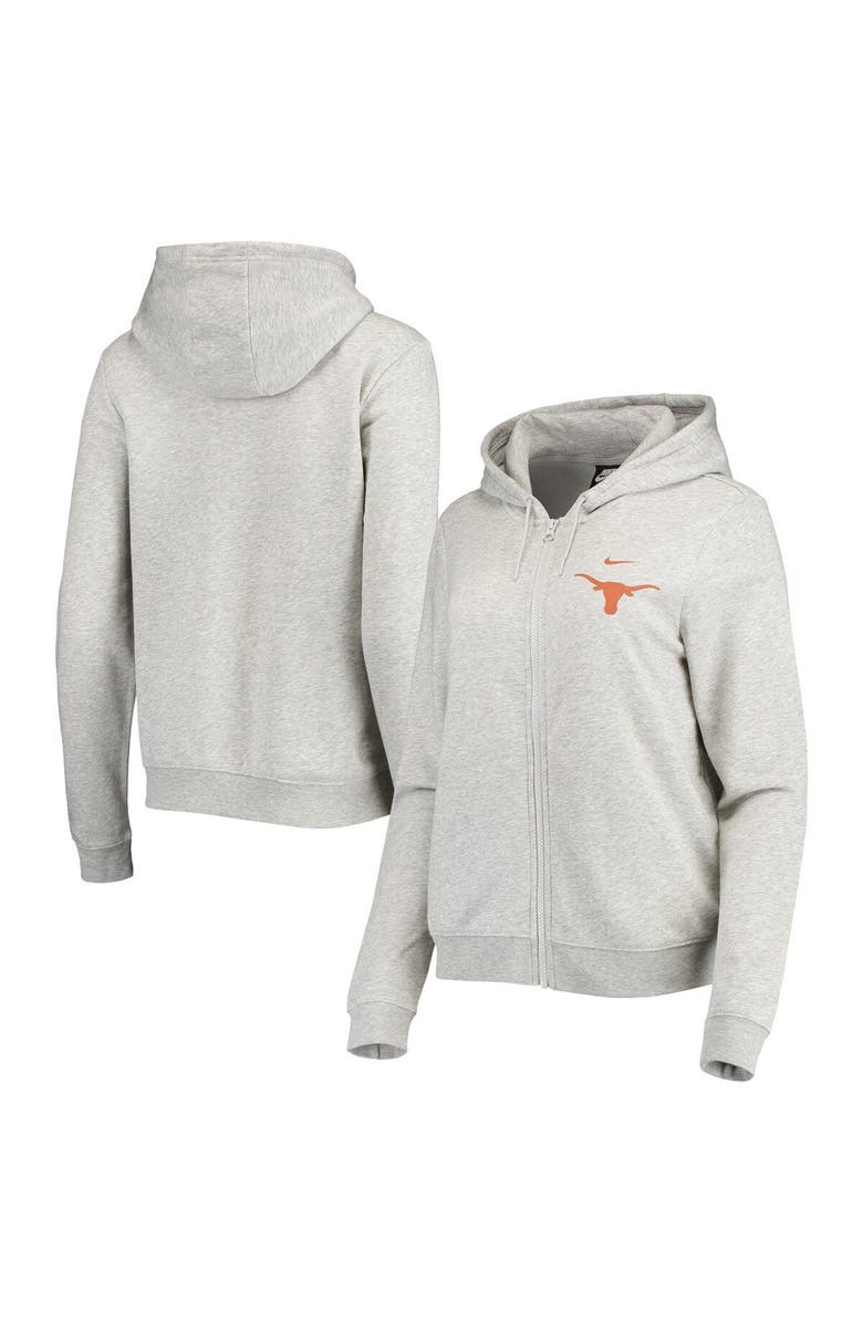 Nike Women's Nike Heathered Gray Texas Longhorns Varsity Fleece Full-Zip Hoodie, Alternate, color, Heather Gray