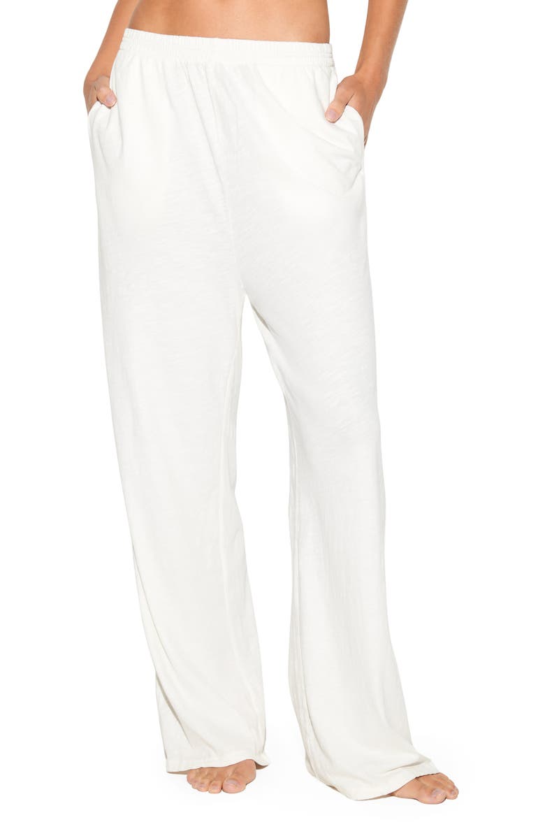 Spiritual Gangster Mika Slub Cotton Wide Leg Pants, Main, color, Canvas