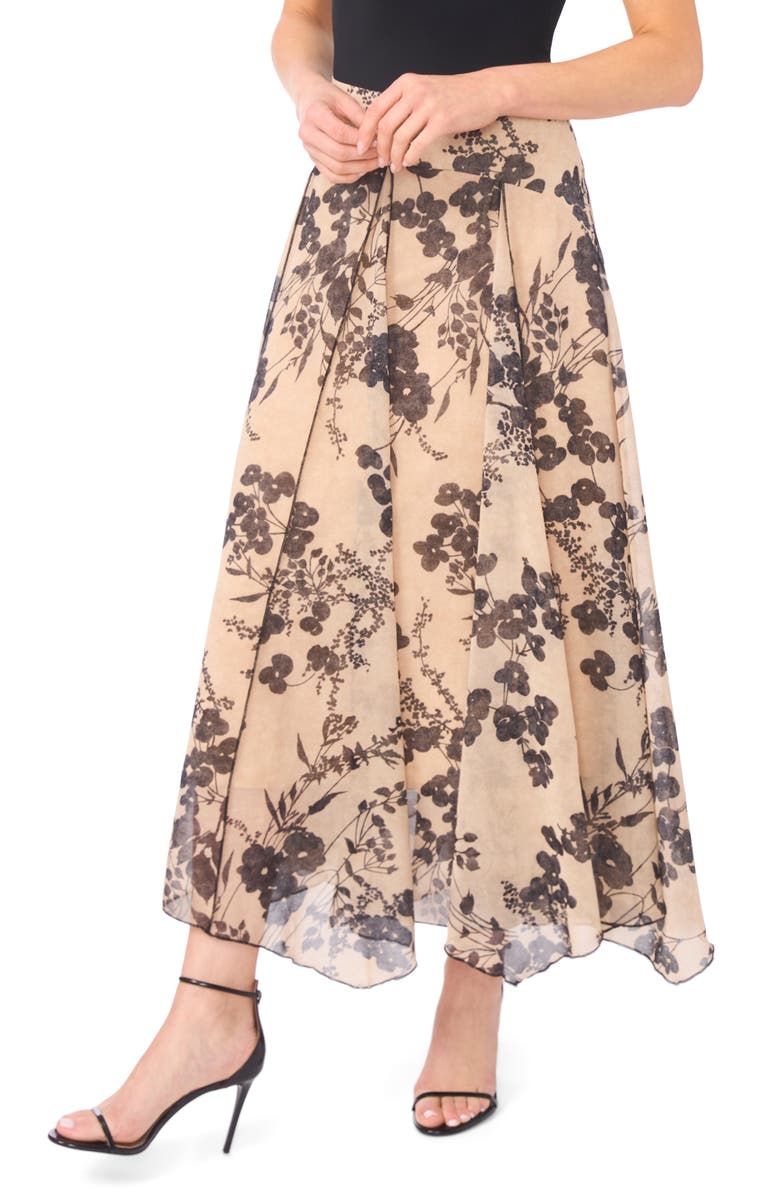 Ted Baker Floral Godet Maxi Skirt, Alternate, color, Hummus