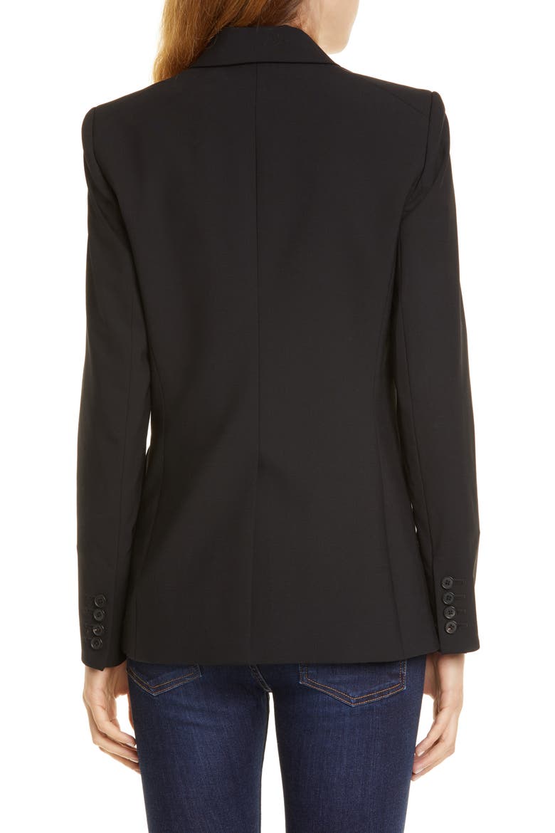 Matteo Double Breasted Dickey Blazer, Alternate, color, BLACK