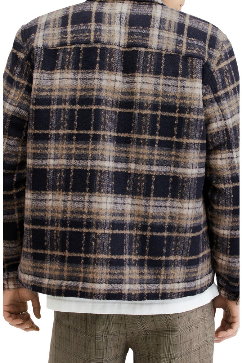 Crosby Plaid Faux Shearling Lined Zip Jacket, Alternate, color, MARINE BLUE