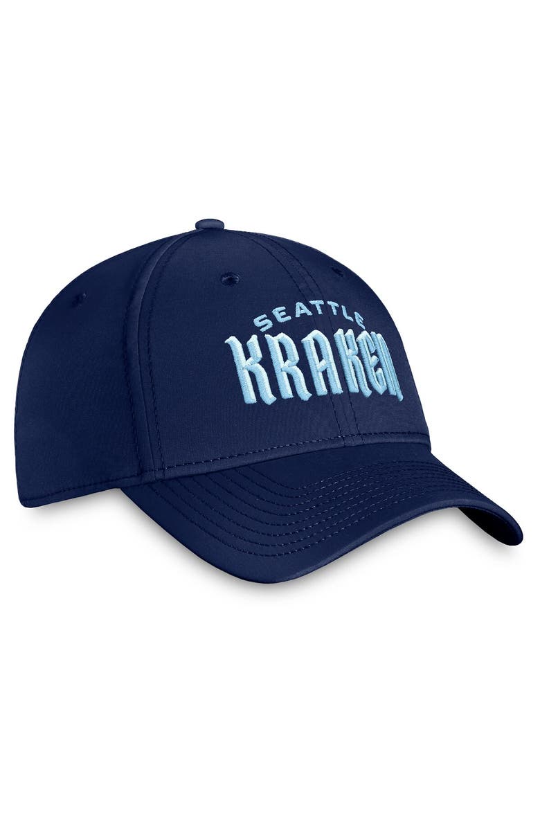 FANATICS Men's Fanatics Branded Deep Sea Blue Seattle Kraken Wordmark Flex Hat, Alternate, color, Navy