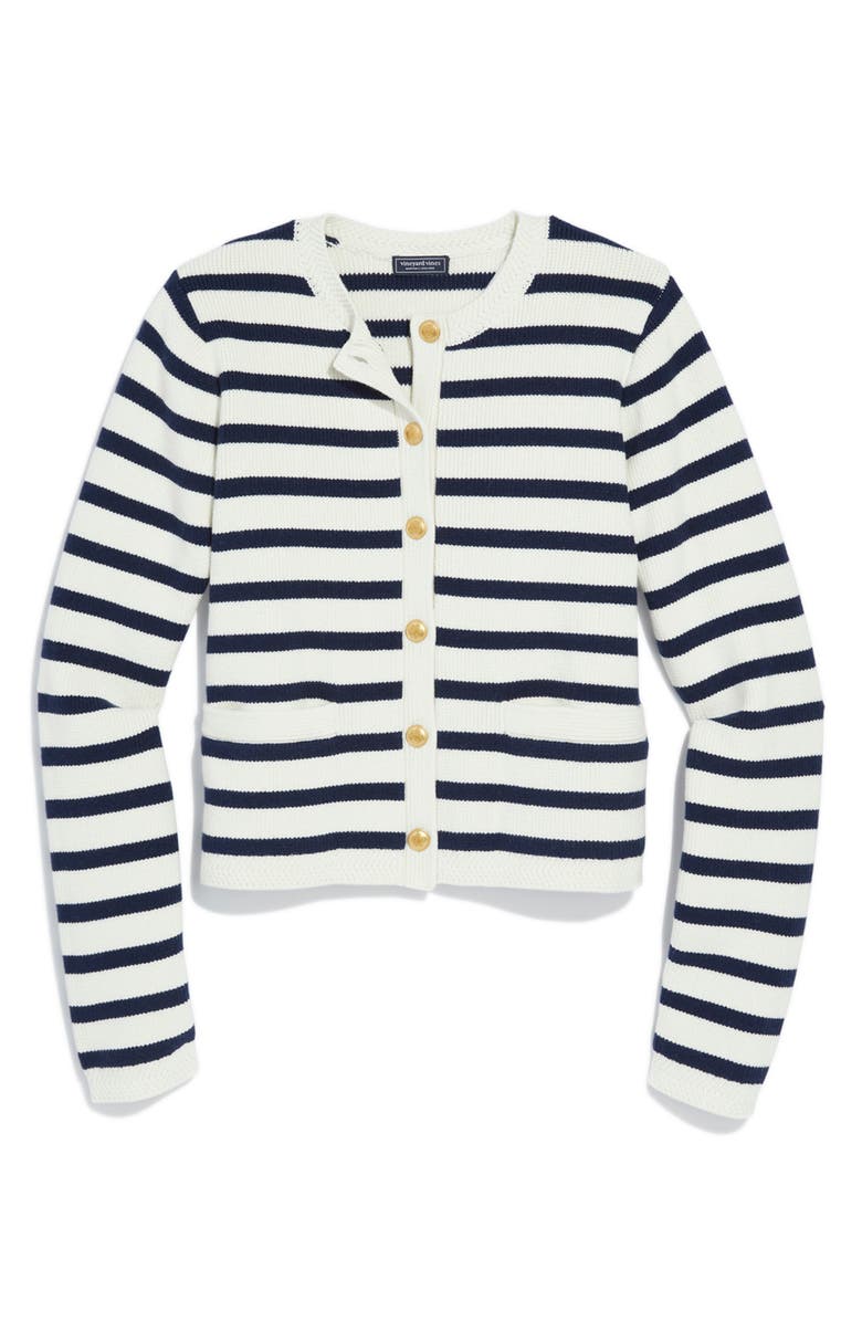 vineyard vines Stripe Cotton & Cashmere Cardigan, Main, color, 