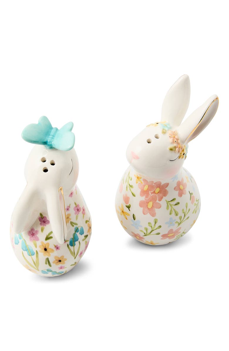 MACKENZIE CHILDS Posie Patch Rabbit Salt & Pepper Shaker Set, Alternate, color, White
