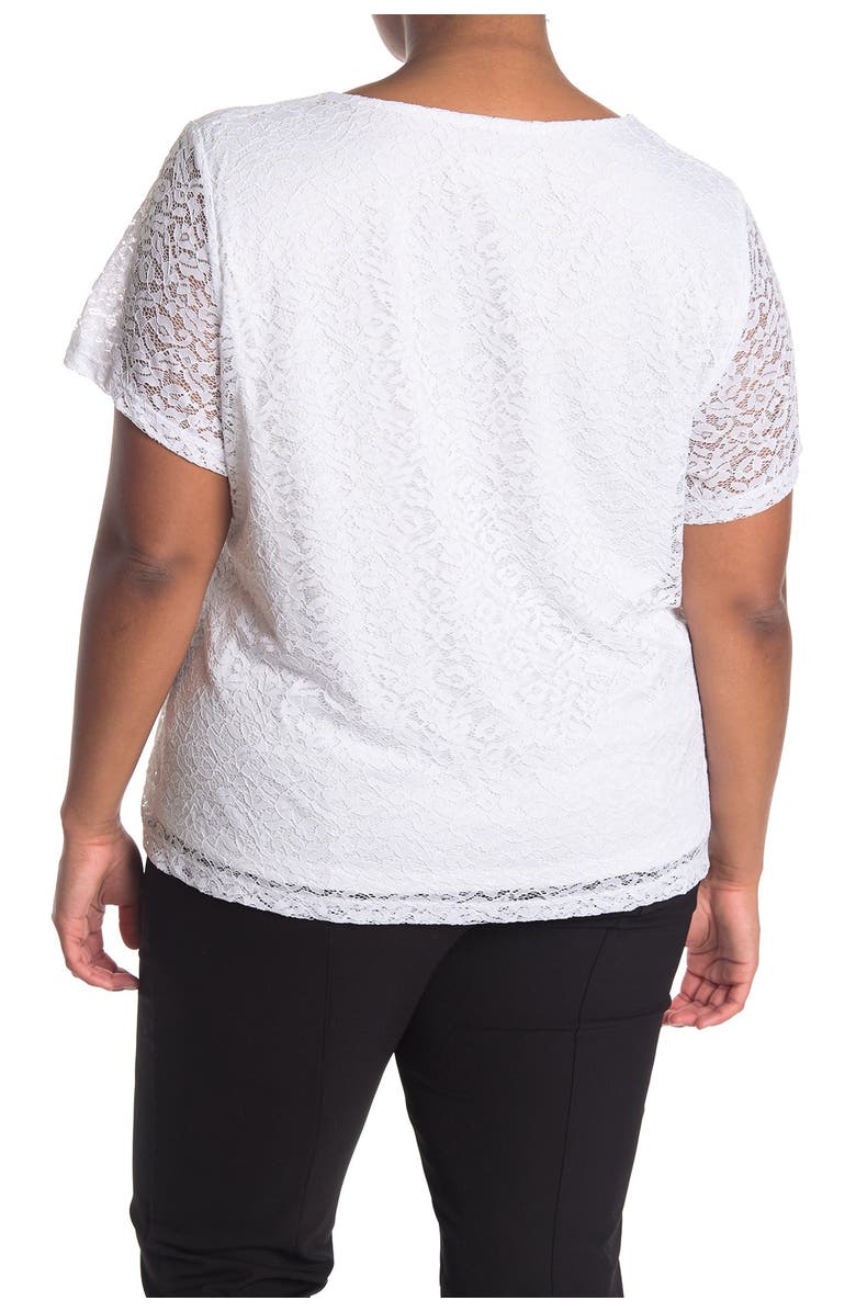 Calvin Klein Textured Lace Top, Alternate, color, 
