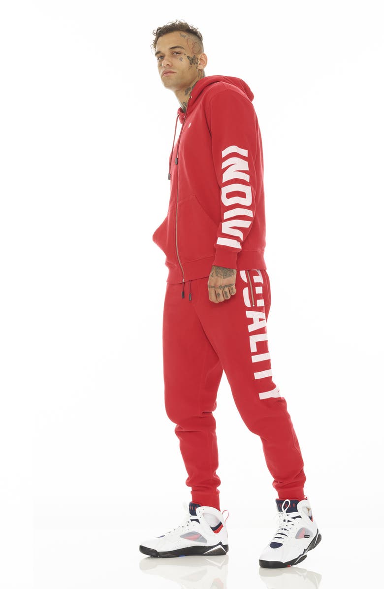 Cult of Individuality Logo Graphic Zip-Up Hoodie & Sweatpants, Alternate, color, Red