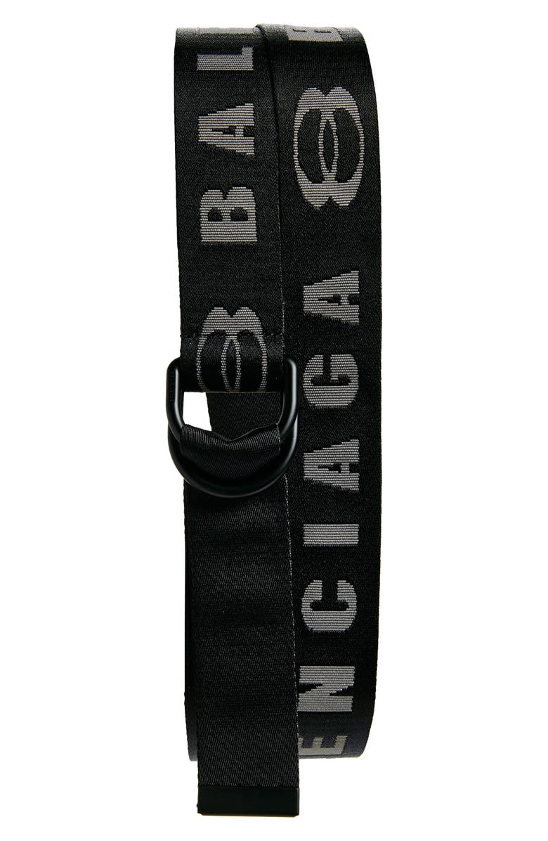 Balenciaga Logo D-Ring Belt, Main, color, 1064 Black/ L Dark Grey