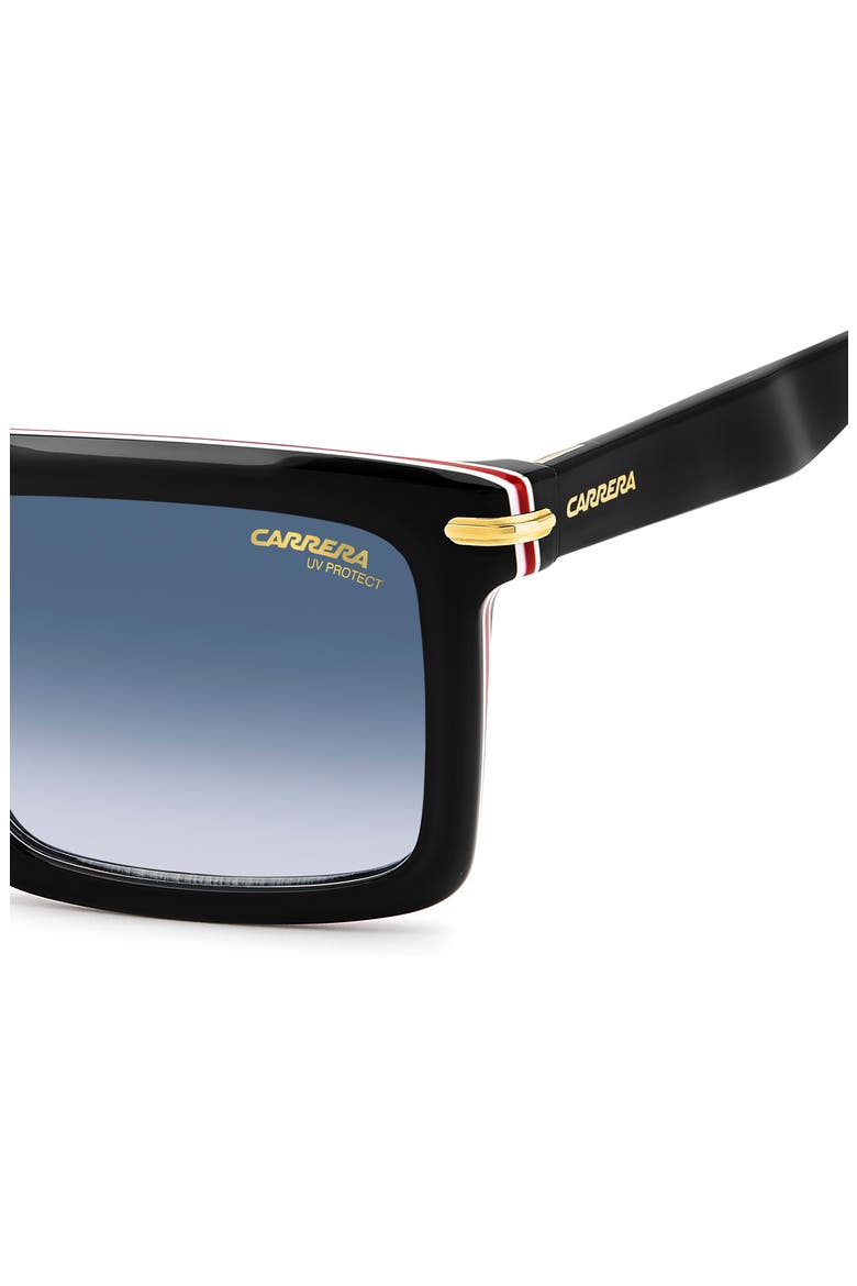 54mm Rectangular Flat Top Sunglasses, Alternate, color, BLACK RED/ DARK BLUE