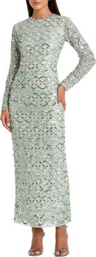 Mac Duggal Long sleeve Embellished Dress