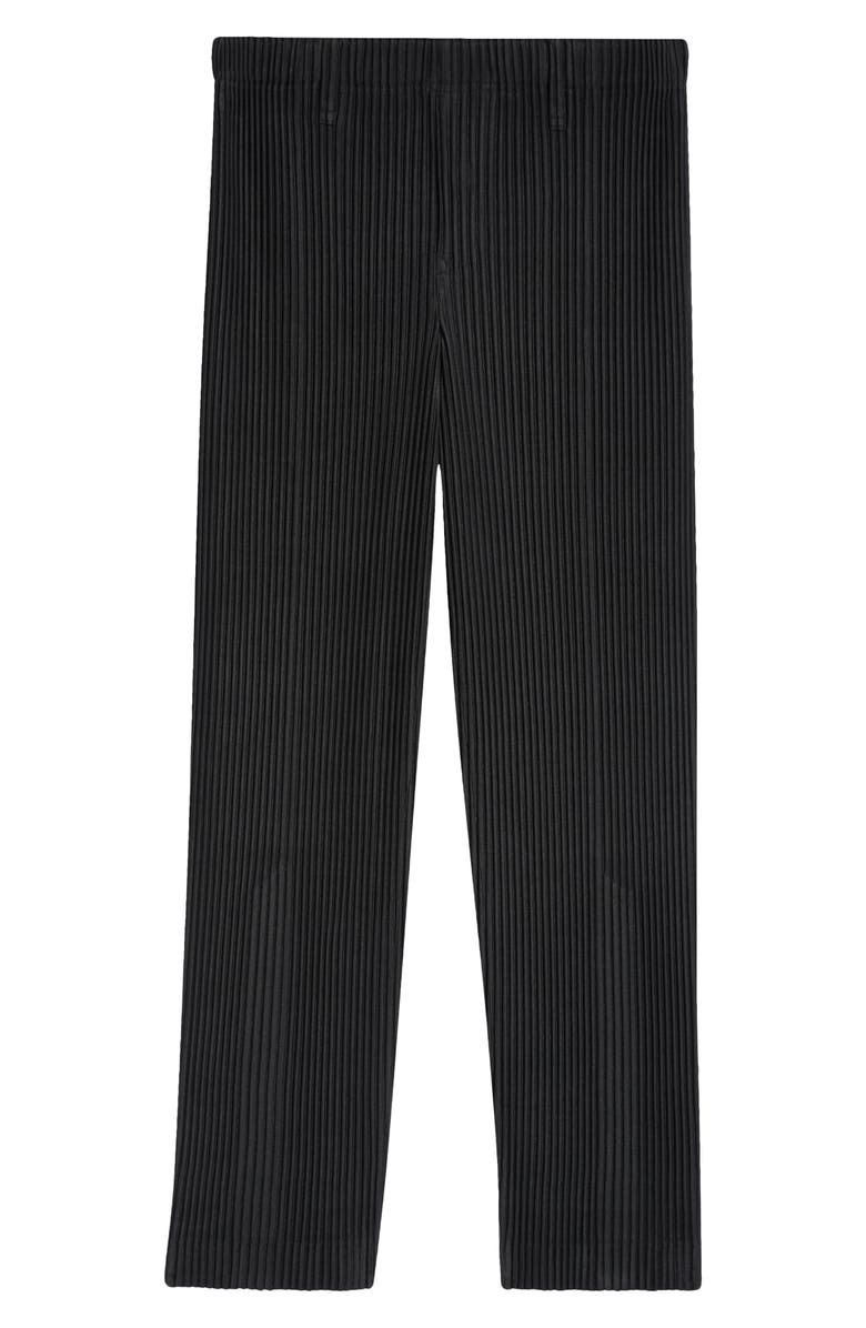 Homme Plissé Issey Miyake Pleated Tailored Straight Leg Pants, Alternate, color, Black