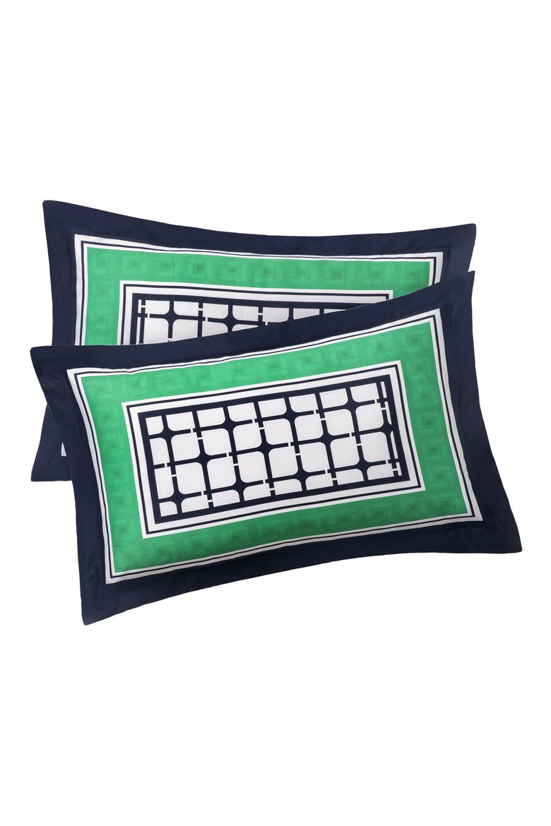 Set of Two Framed Print Sateen Pillow Shams, Main, color, NAVY