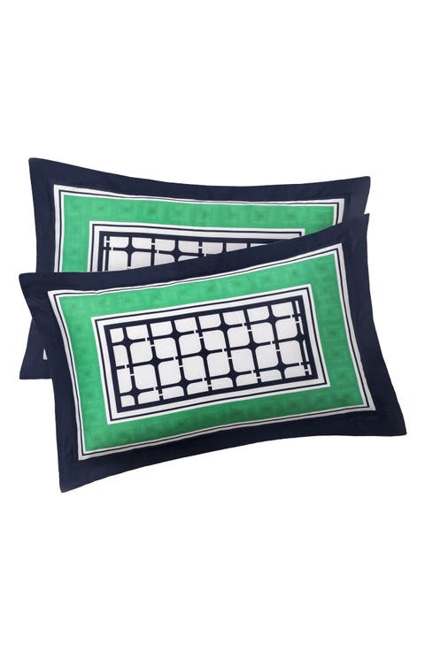 Set of Two Framed Print Sateen Pillow Shams