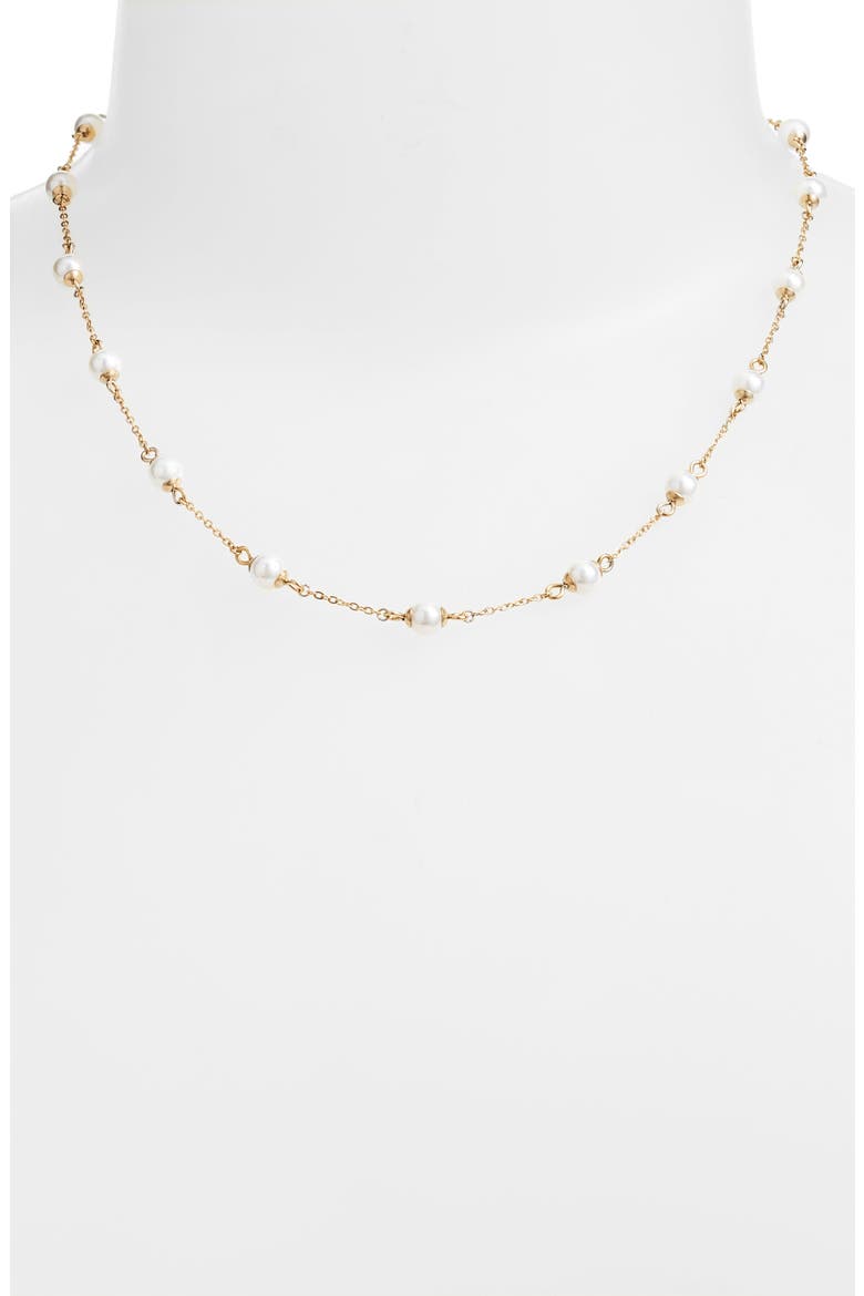 Imitation Pearl Necklace, Alternate, color, GOLD