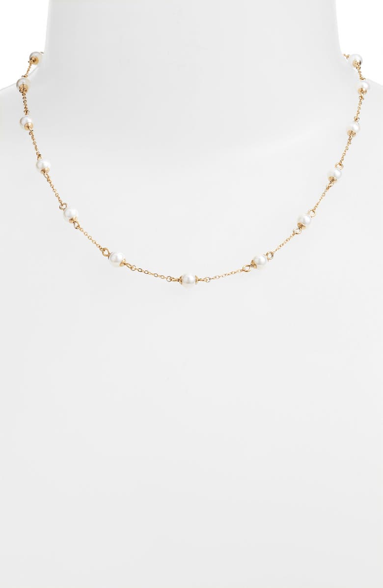 Knotty Imitation Pearl Necklace, Alternate, color, 