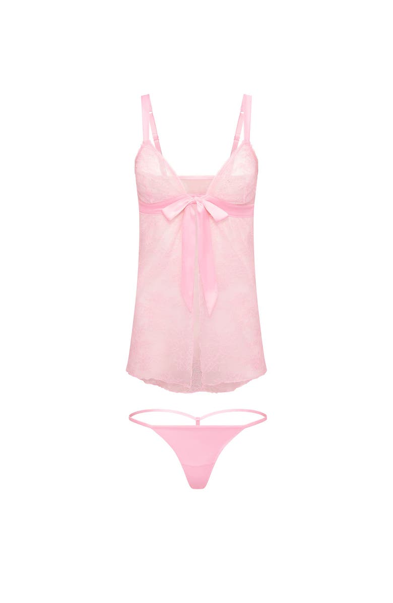 Adore Me Hillary Babydoll Lingerie, Alternate, color, Light Pink