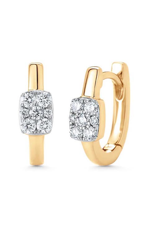 Unity Reverie Diamond Cushion Huggie Earrings