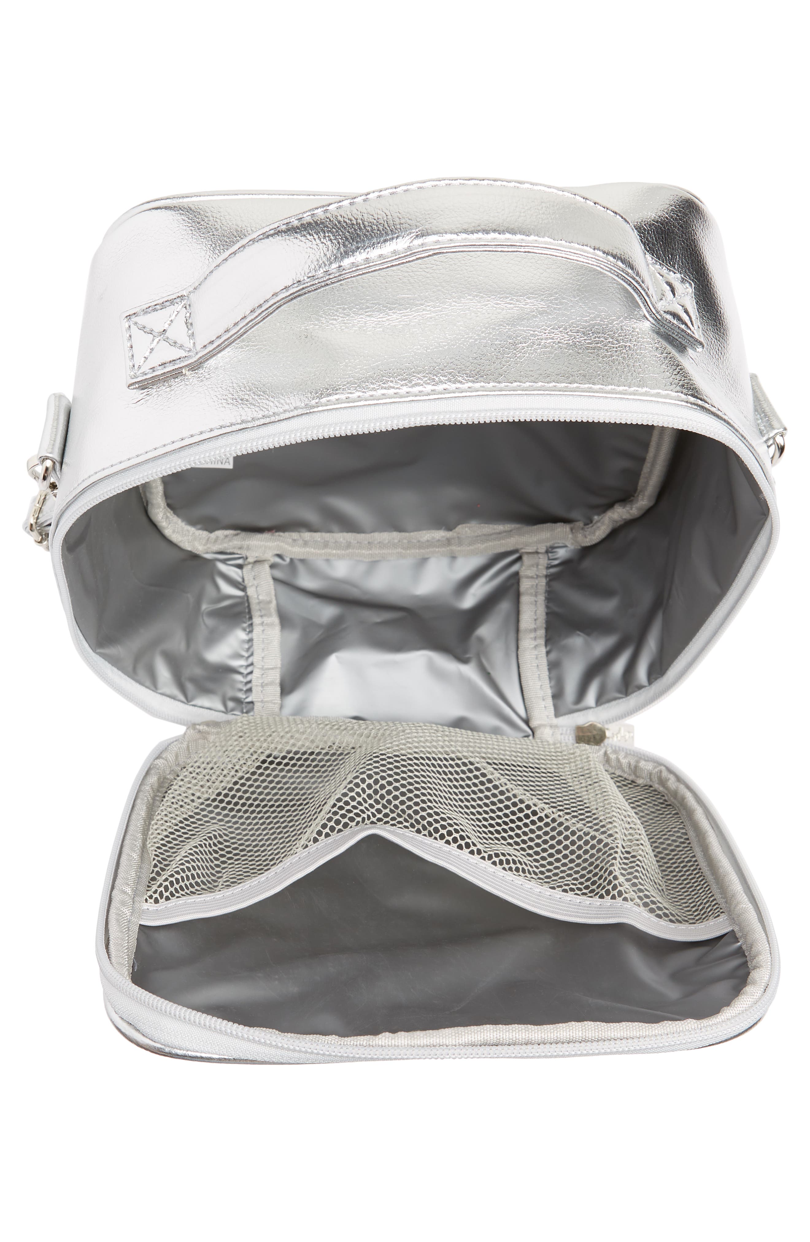 Bari Lynn Glitter Rainbow Stripe Lunchbox, Alternate, color, 