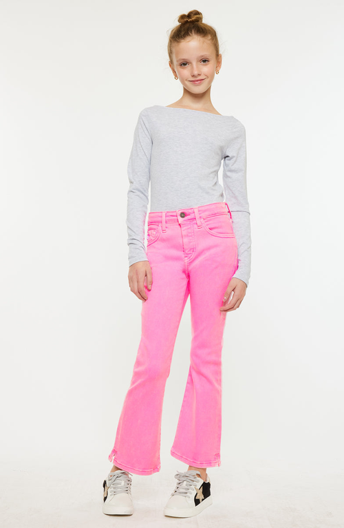 Kancan Kids'  Bristol High Rise Kick Flare Jeans In Gray