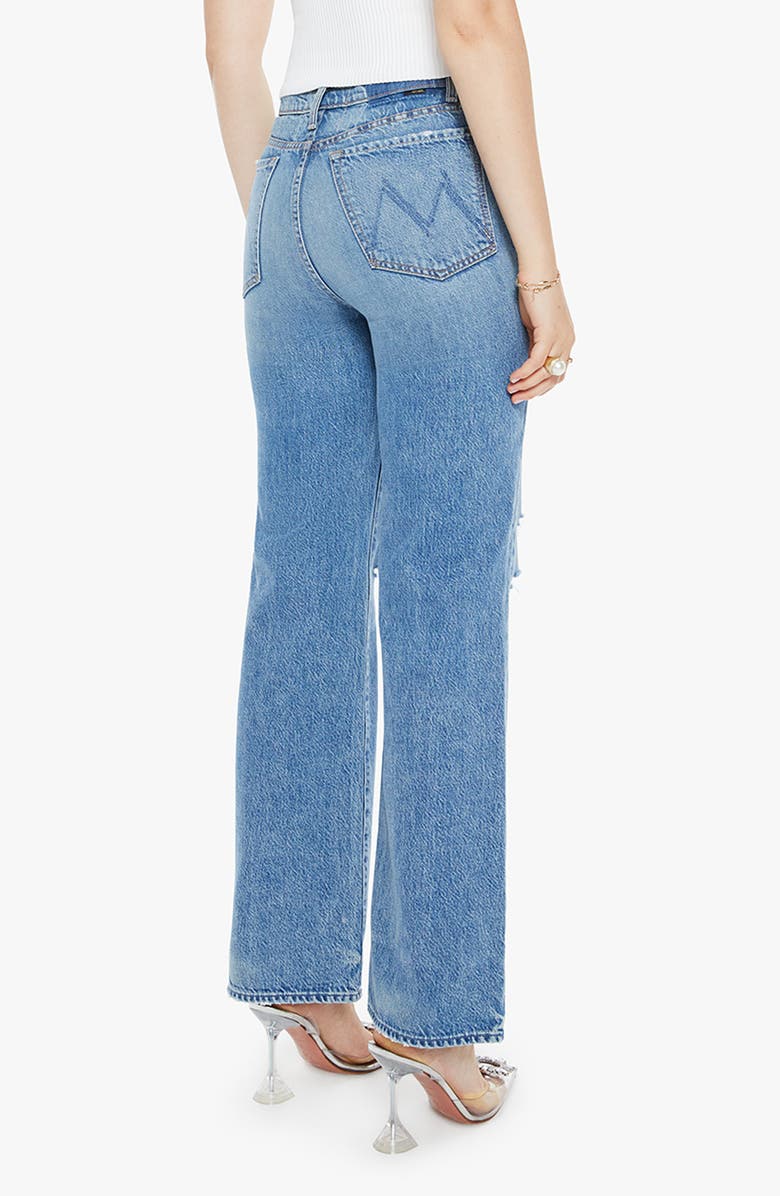 MOTHER The Rambler Sneak High Waist Ripped Straight Leg Jeans, Alternate, color, 